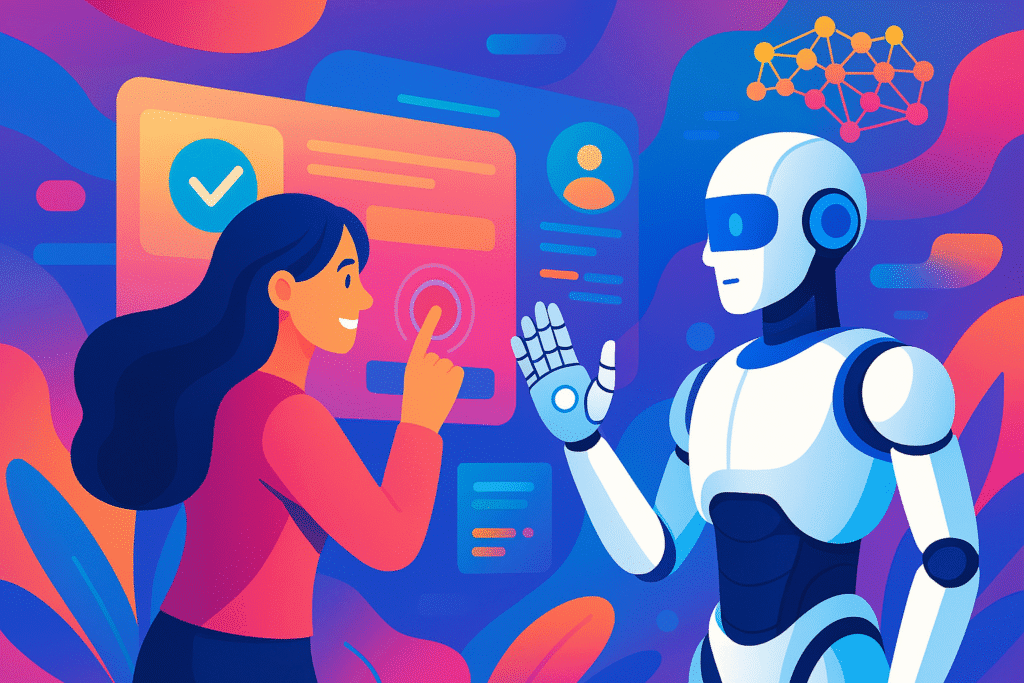 Futuristic AI-powered UX interactions.