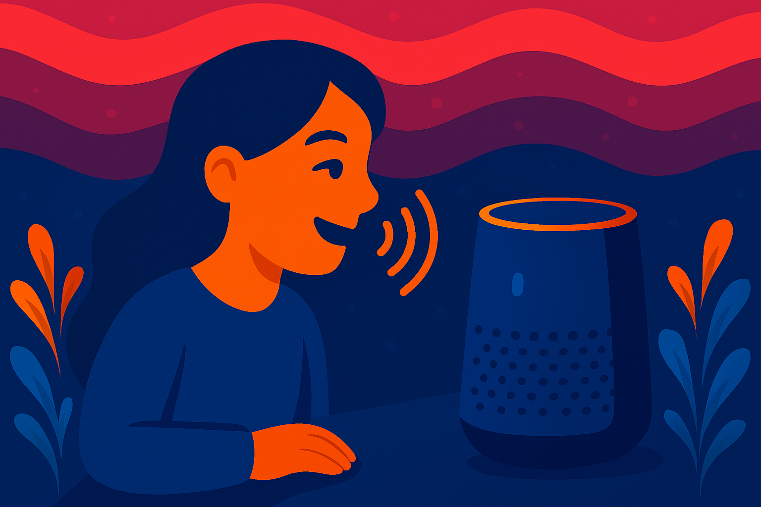 User talking to a smart home device.